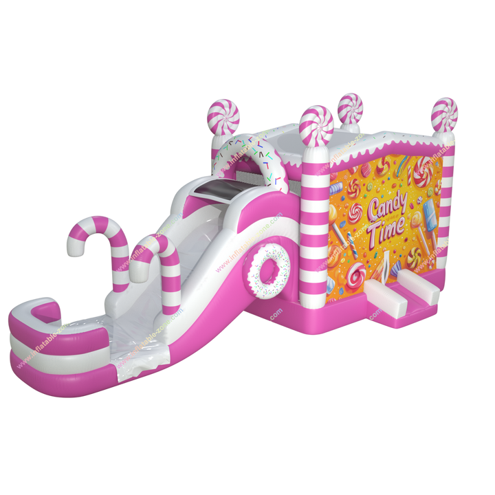 Candy Time Inflatable Water Slide Combo - Jumping House Bouncy Castle