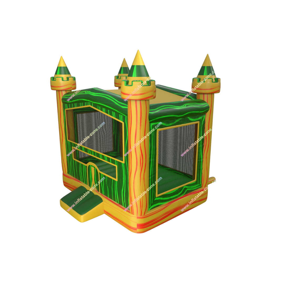 Jungle Castle Inflatable Bounce House - Yellow  Green Jumper for Parties and Rentals