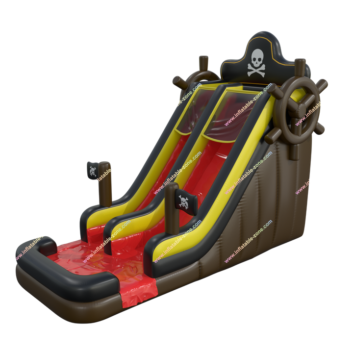 Inflatable Pirate Ship Water Slide with Pool - Fun Soft Play Area for Kids